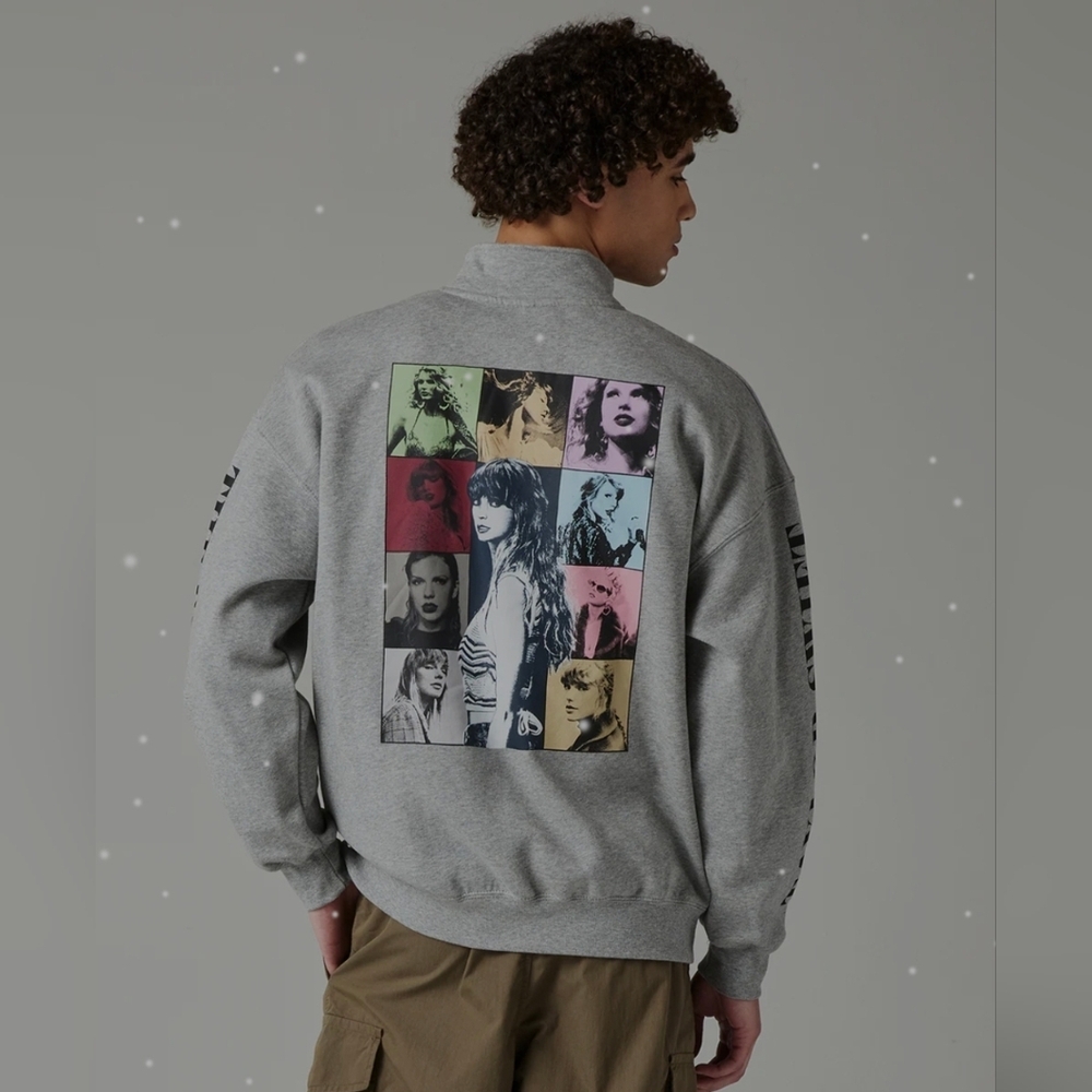 Taylor Swift The Eras Tour Grey Quarter Zip - SIZE MED